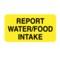 Nevs Label, Report Food/Water Intake 7/8" x 1-5/8" Yellow w/Black VW-0056 - alternate 1